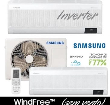 Ar Condicionado Split Inverter Samsung WindFree Sem Vento 9000 BTU/h Frio AR09AVHABWKNAZ 220 Volts