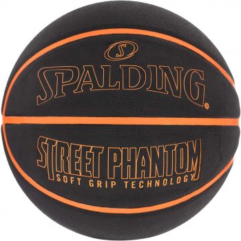 Bola de basquete Spalding Street Phantom, preta e laranja, tamanho 7 - Exclusivo Amazon