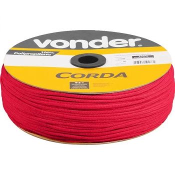 Corda Multifilamento Trançada 6 X 165 M, Vermelha, Em Carretel, Vonder Vdo2971 Vonder Vermelha