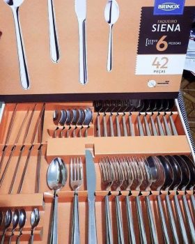 Faqueiro Aço Inox Compacto 42Pçs Siena 5109/120 Brinox