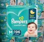 Fralda Pampers Confort Sec M 196 Unidades, Pampers