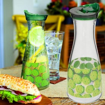 Garrafa de Vidro 900 ml decoração Limões, CVB7977, Euro Home