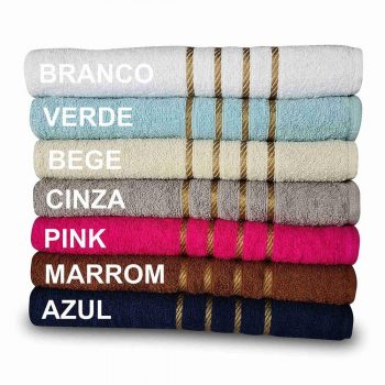 Kit 05 Toalhas De Banho Dubai 330g M² 100 Algodao 70x130cm Revenda
