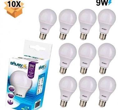 Kit 10 Lâmpada Led 9W Bulbo Soquete E27 Bivolt Casa Comércio