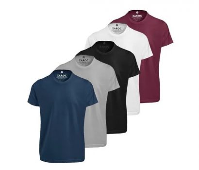 Kit 5 Camisetas Masculinas Slim Gola V Algodão Premium