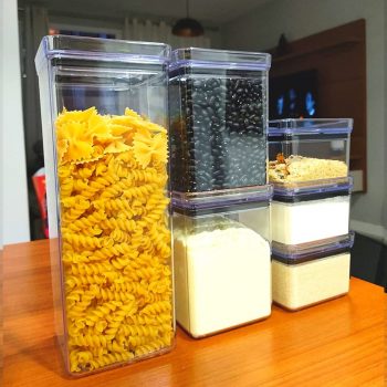 Kit 6 Potes Tampa Hermético Porta Alimentos Mantimentos Armário Cozinha - Paramount