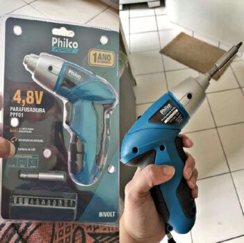 Parafusadeira Philco PPF01 W 4.8V Preto/Azul