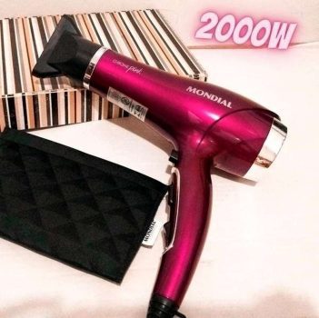 Secador de Cabelo Mondial Chrome Pink SC-36 2000W - 2 Velocidades