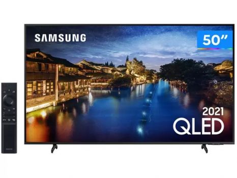 Smart TV 4K QLED 50” Samsung QN50Q60AAGXZD - Wi-Fi Bluetooth HDR 3 HDMI 2 USB