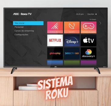 Smart Tv Aoc Roku Led 43'' 43s5195/78 Com Wi-Fi Full Hd 3 Hdmi 1 Usb Com Controle Remoto Com Atalhos Roku Mobile Miracast,