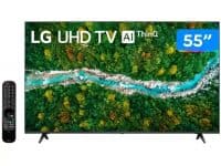 Smart TV LG 55UP7750PSB 4K UHD 55 Polegadas WiFi Bluetooth HDR ThinQ Smart Magic Preto Bivolt