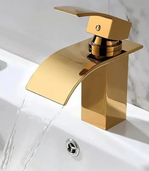 Torneira Prizi Cascata Monocomando Dourada - KE6123
