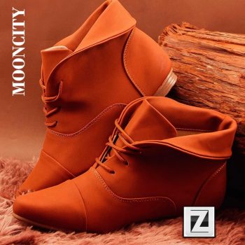 Bota Cano Curto Mooncity Dobrável Feminina - Caramelo