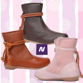 Bota Infantil Cano Curto Tininha Textura Feminina