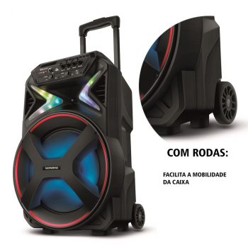 Caixa Amplificada Mondial CM-400 com Bluetooth, USB e Rádio FM - 400W