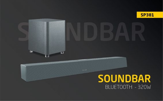 Caixa de Som Soundbar + Subwoofer 320W Bt/Coax/Óptico/Aux Cinza Pulse - SP381