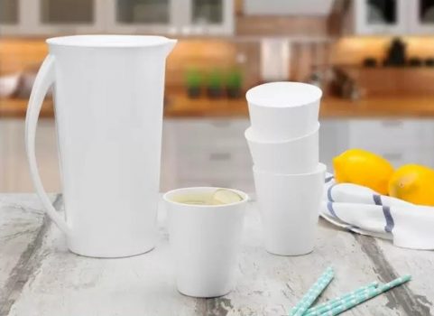Conjunto de Jarra 2,5L e Copos 350ml - Vemplast Tropical Fresc 5 Peças
