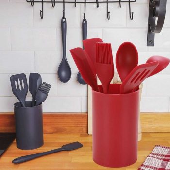 Conjunto de Utensílios de Silicone 6 Peças + Suporte - La Cuisine