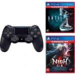 Controle Sem Fio Dualshock 4 Preto + Game Nioh Hits + Game Until Dawn Hits - PS4