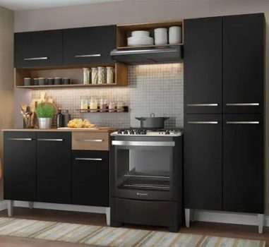 Cozinha Compacta Madesa Emilly Pop Com Armário e Balcão