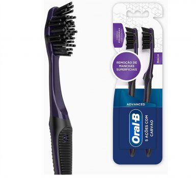 Escova Dental Oral-B Ações com Carvão Advanced Macia - 2 unidades