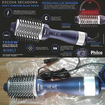 Escova Secadora Philco Soft Chome Blue - PES16 2 Velocidades