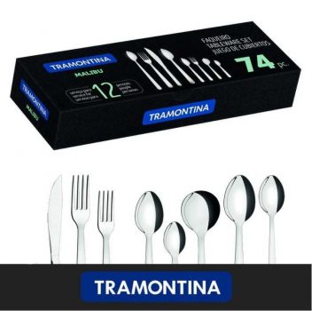 Faqueiro Aço Inox Tramontina Malibu 74 peças