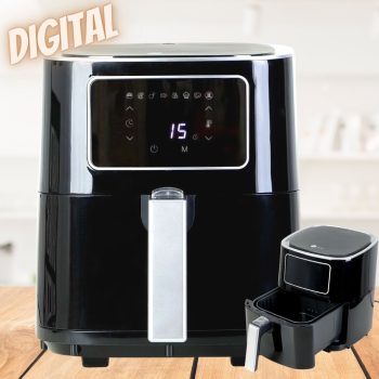 Fritadeira Elétrica Digital Air Fryer Sem Óleo 4,5L Preta - 127 V - Fun Kitchen