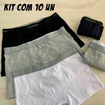 Kit Com 10 Cuecas Boxer Hering