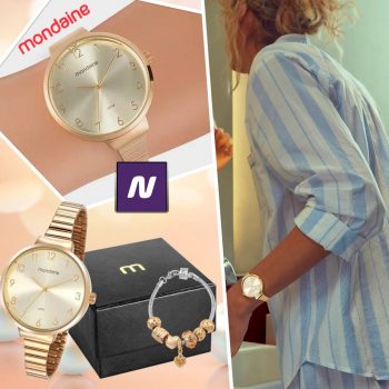 Kit Relógio Feminino Mondaine Analógico - 32116LPMVDE1K1 com Acessórios