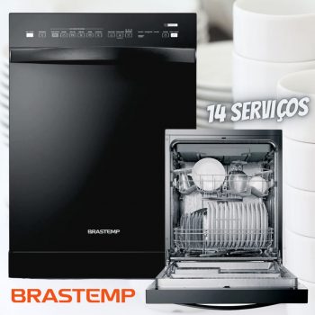 Lava Louças 14 Serviços Brastemp Preta com Ciclo Pesado