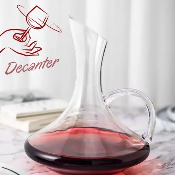 Mimo Style Decanter Para Vinho Com Alça e Capacidade de 1,5 Litros, Útil Para Vinho Tinto ou Branco, Limpa Impurezas Deixando Sua Bebida Mais Pura, Produzido em Vidro de Excelente Qualidade