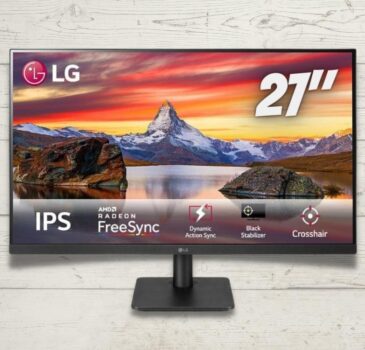 Monitor Gamer LG 27 Full HD, IPS, HDMI e VESA, FreeSync, Ajuste de Ângulo, Bordas Finas - 27MP400-B