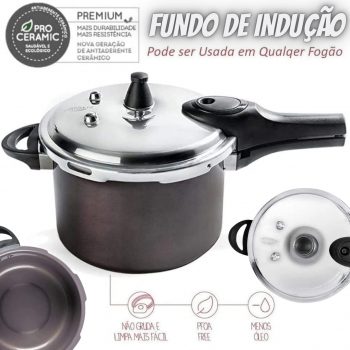 Panela De Pressão Pressure 4, 2 Litros Brinox Ø20 X 14, 5 Cm 4, 2l - Preto Brinox Brinox