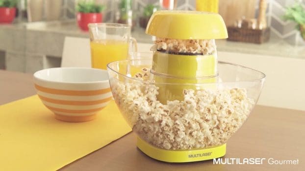 Pipoqueira de Tigela Sem Óleo 127V com 1200W e Saídas de Vapor Amarelo Multilaser - CE074