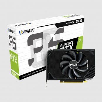 Placa de Vídeo Palit GeForce RTX 3050 StormX, LHR, 8GB, GDDR6, DLSS, Ray Tracing, NE63050019P1-190AF