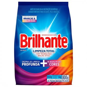 Sabão Em Pó Brilhante Limpeza Total 800G, Brilhante