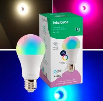 Smart Lâmpada Inteligente Intelbras EWS 407 com 16 milhões de cores Casa Inteligente Wi-Fi