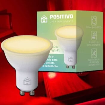 Smart Lâmpada Spot Wi-Fi Positivo Casa Inteligente, Dicroica, GU10, 350lm, LED 4,5W, Bivolt - Compatível com Alexa, Branco Quente