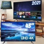 Smart TV 43" UHD 4K Samsung 43AU7700, Processador Crystal 4K, Tela sem limites, Alexa built in, Controle Único