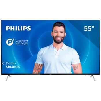 Smart TV LED 55" UHD 4K Philips 55PUG7625/78 com HDR, Dolby Vision, Dolby Atmos, Wi-Fi, Quad Core, Bluetooth, Entradas HDMI e USB
