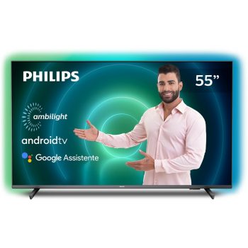 Smart TV Philips Android Ambilight 55" 4k 55pug7906/78, Google Assistant, Comando De Voz, Dolby Vision/atmos, Vrr/allm