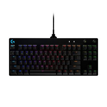 Teclado Mecânico Gamer Logitech G PRO com Layout US, RGB LIGHTSYNC, Design TKL, Cabo Destacável, Switch GX Blue Clicky - 920-009388