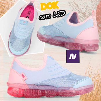 Tênis Infantil com Led Dok Fun Light Menina