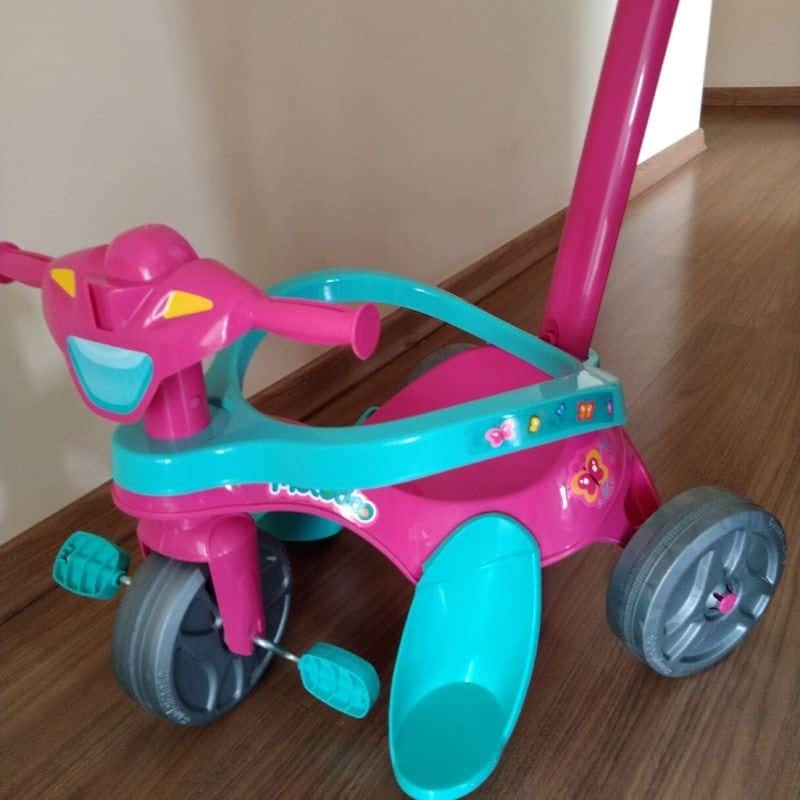 Triciclo Infantil Bandeirante Mototico - Com Empurrador Rosa