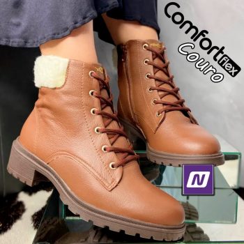 Bota Couro Comfortflex Cano Médio Feminina
