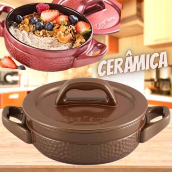Caçarola de Cerâmica Martelado, 14cm, 500ml, Cobre, Ceraflame