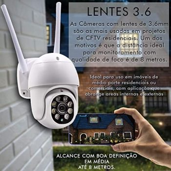 Câmera De Segurança Ip Wifi Externa Auto Tracking Ip66 Ptz