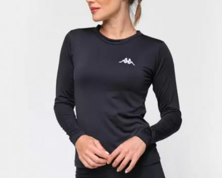 Camiseta Kappa Térmica Grip Manga Longa Feminina