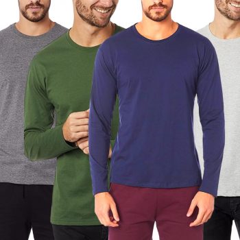 Camiseta Reta Masculina Gola C Manga Longa